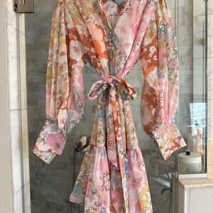 Elegant Floral Wrap Mini Dress